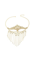 Flowering Girl Women Duc Gold Rhinestone Tassel Mask