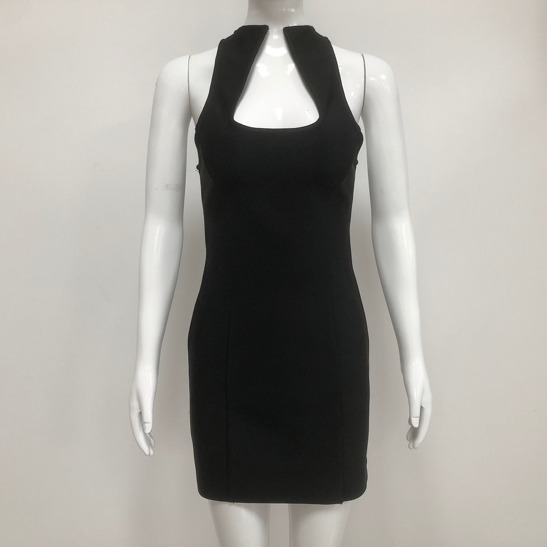 Flowering Girl Women Sleeveless collarless bandage mini dress in black