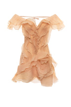 Flowering Girl Women Theia Ruffle Layers Strapless Mini Dress In Coral