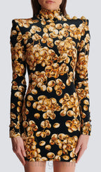 Flowering Girl Women CORETTA GRAPE PRINT VELVET MINI DRESS