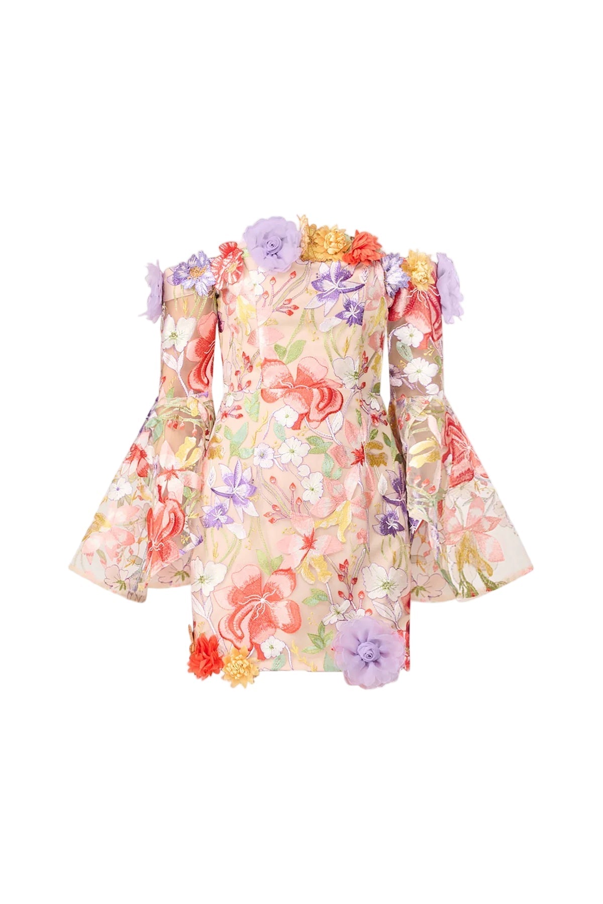 Flowering Girl Women Tabitha Multicolor Off Shoulder Mini Dress In Floral