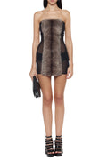 Flowering Girl Women Arlene Plush Cut Strapless Mini Dress In Black - Mink