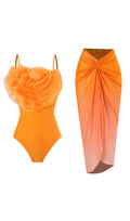 Flowering Girl Women Danae Orange Flower Two-Piece Swimsuit