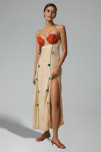 Flowering Girl Women Tersa Flower Tube Top Sling Maxi Dress