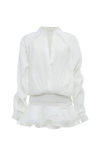 Flowering Girl Women Ember Ruched Ruffle Mini Dress - White