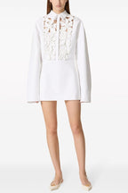 Flowering Girl Women Juliete Floral Cutout Long Sleeves Shirtdress