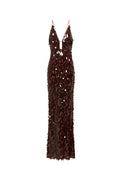 The Sequin Maxi Dress in Brown
