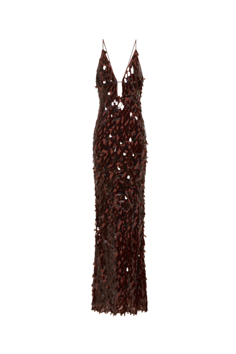 The Sequin Maxi Dress in Brown