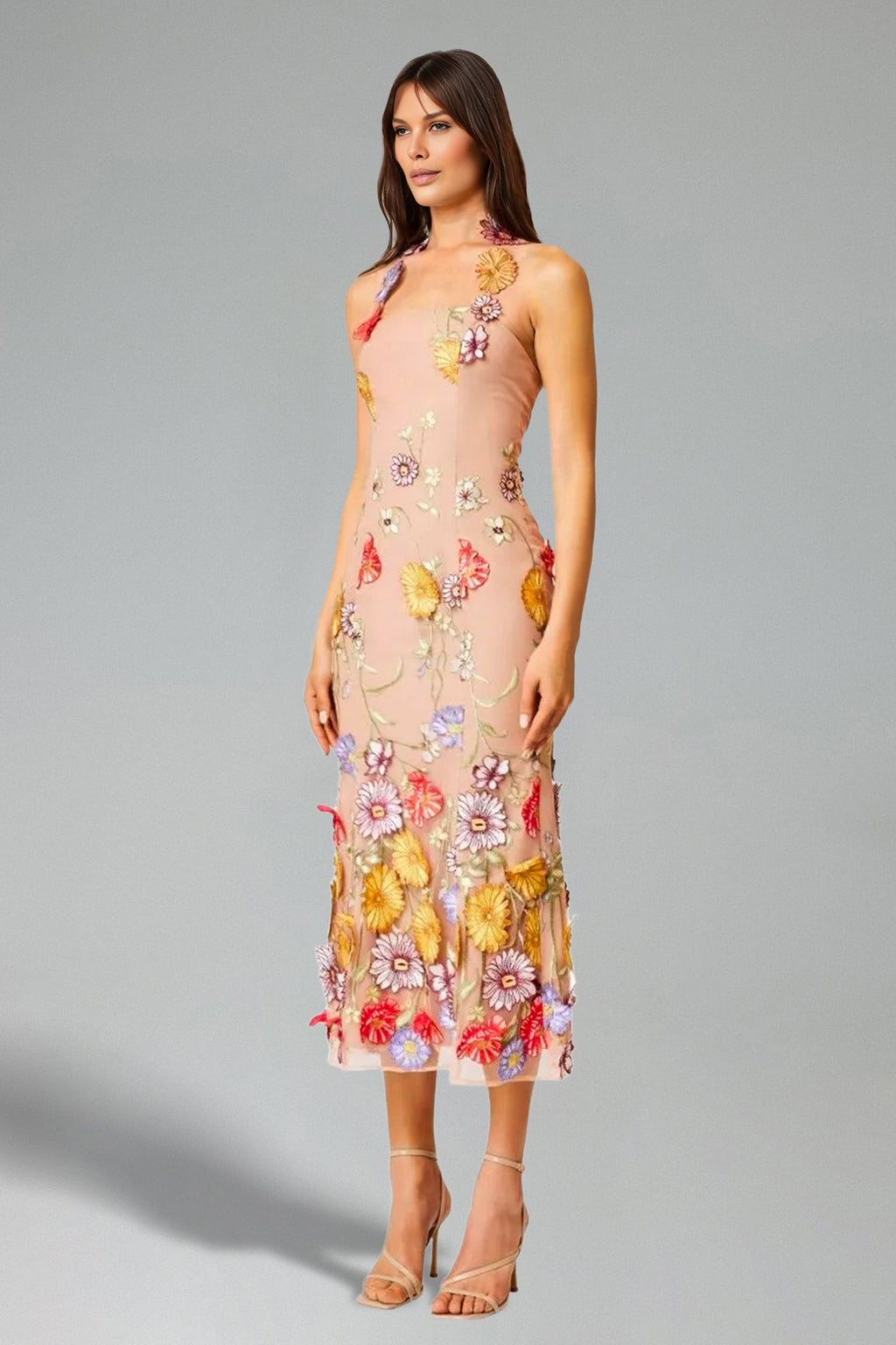 Flowering Girl Women Tess Flowers Sling Midi Dress