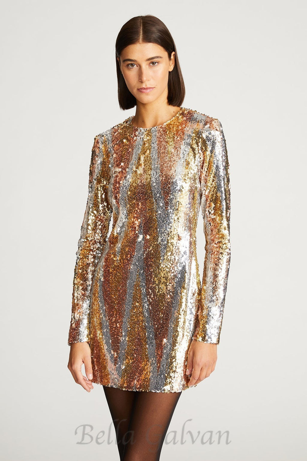 Flowering Girl Women Chevron sequin mini dress