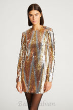 Flowering Girl Women Chevron sequin mini dress