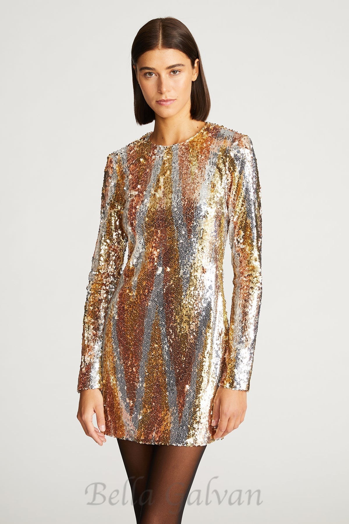 Flowering Girl Women Chevron sequin mini dress