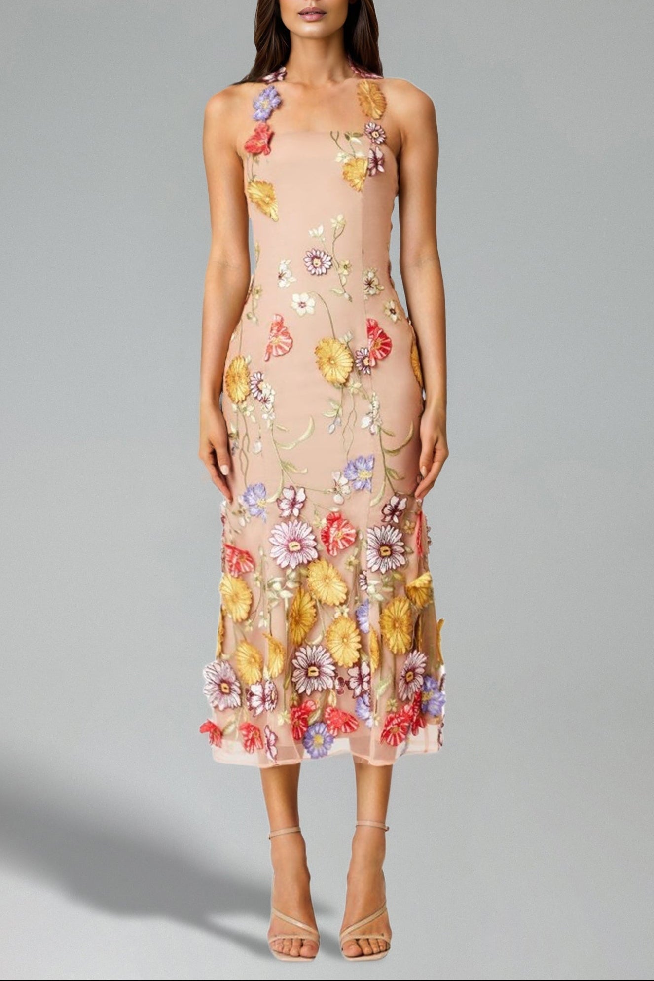 Flowering Girl Women Tess Flowers Sling Midi Dress