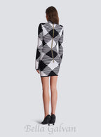 Flowering Girl Women mini dress in rolled gingham knit
