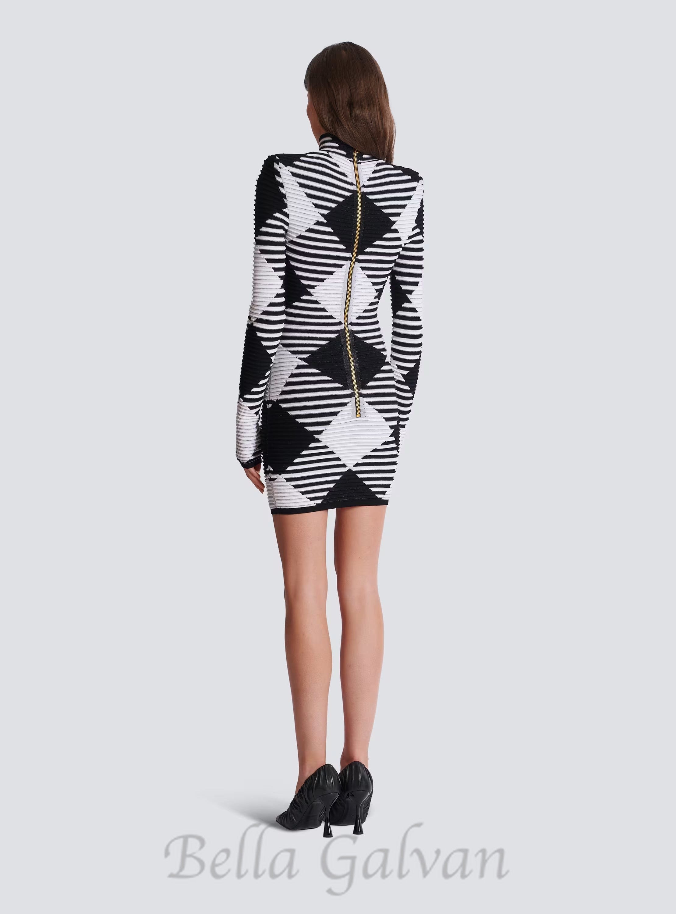 Flowering Girl Women mini dress in rolled gingham knit