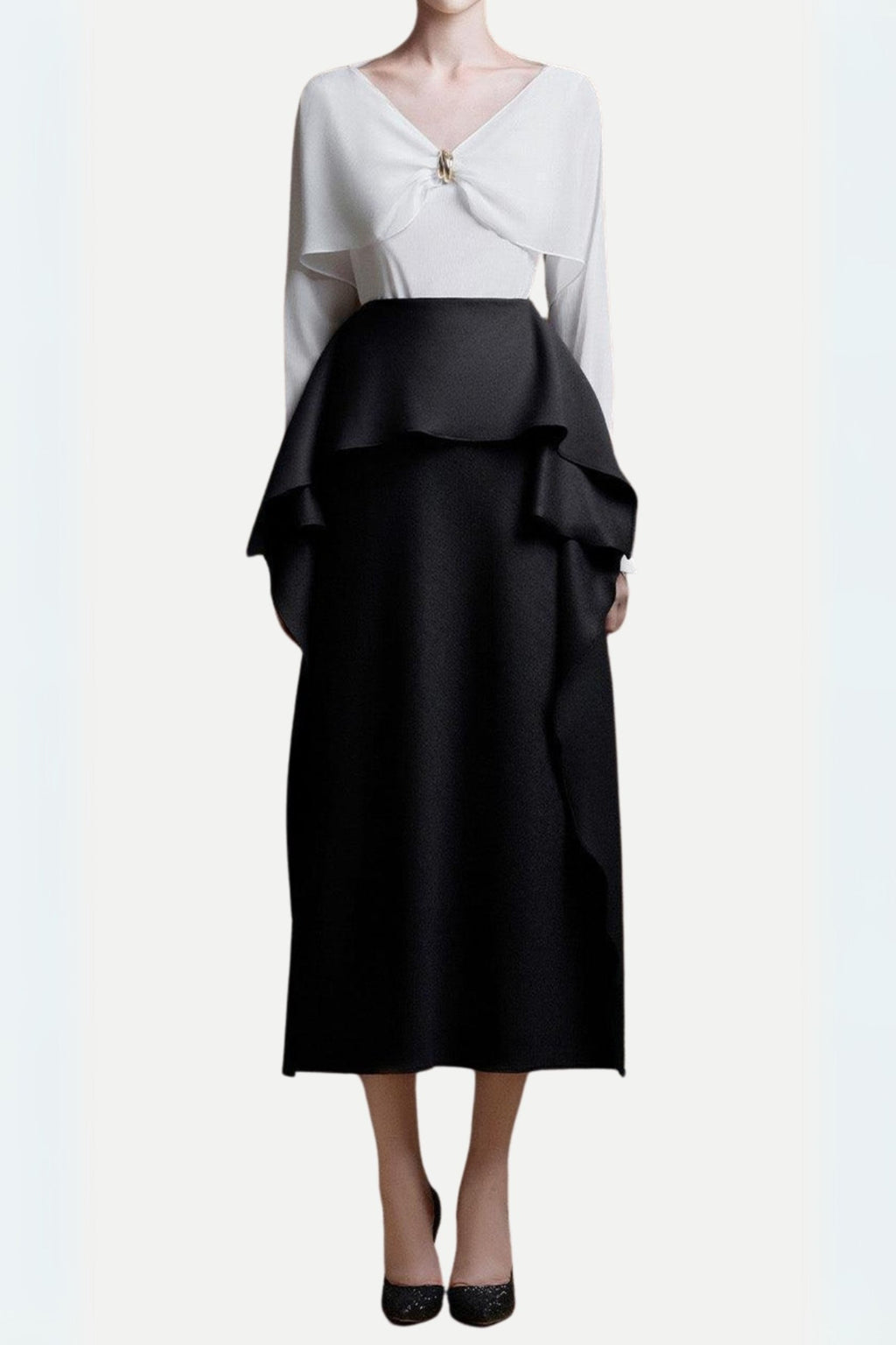 Flowering Girl Women Nelly Straight Ruffled Melani Midi Skirt