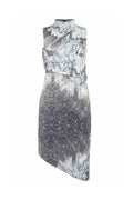 print Satin asymmetrical slanted hem mini dress