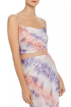 pink purple Tie-Dye Cropped Camisole & Slip Skirt
