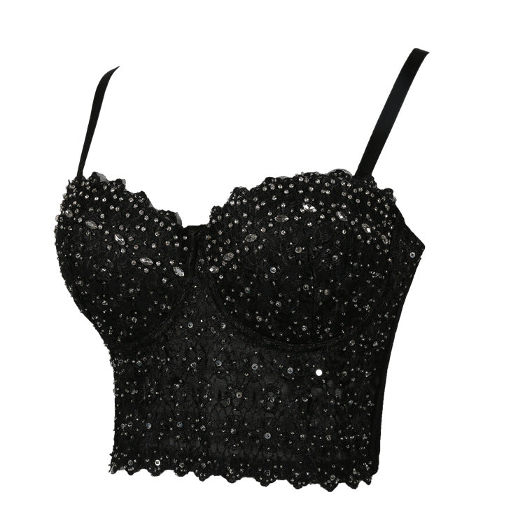 Calista Skin Tone High-End Embroidered Rhinestone-Encrusted Boning Corset