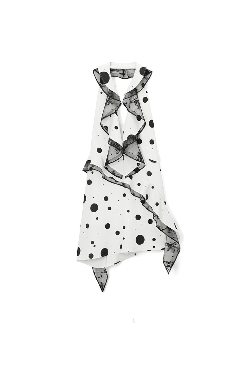 Flowering Girl Women Phoenix Ruffled Polka Dot Backless Mini Dress In White