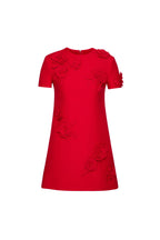 Flowering Girl Women Selena Embroidered Crepe Couture Mini Dress In Red