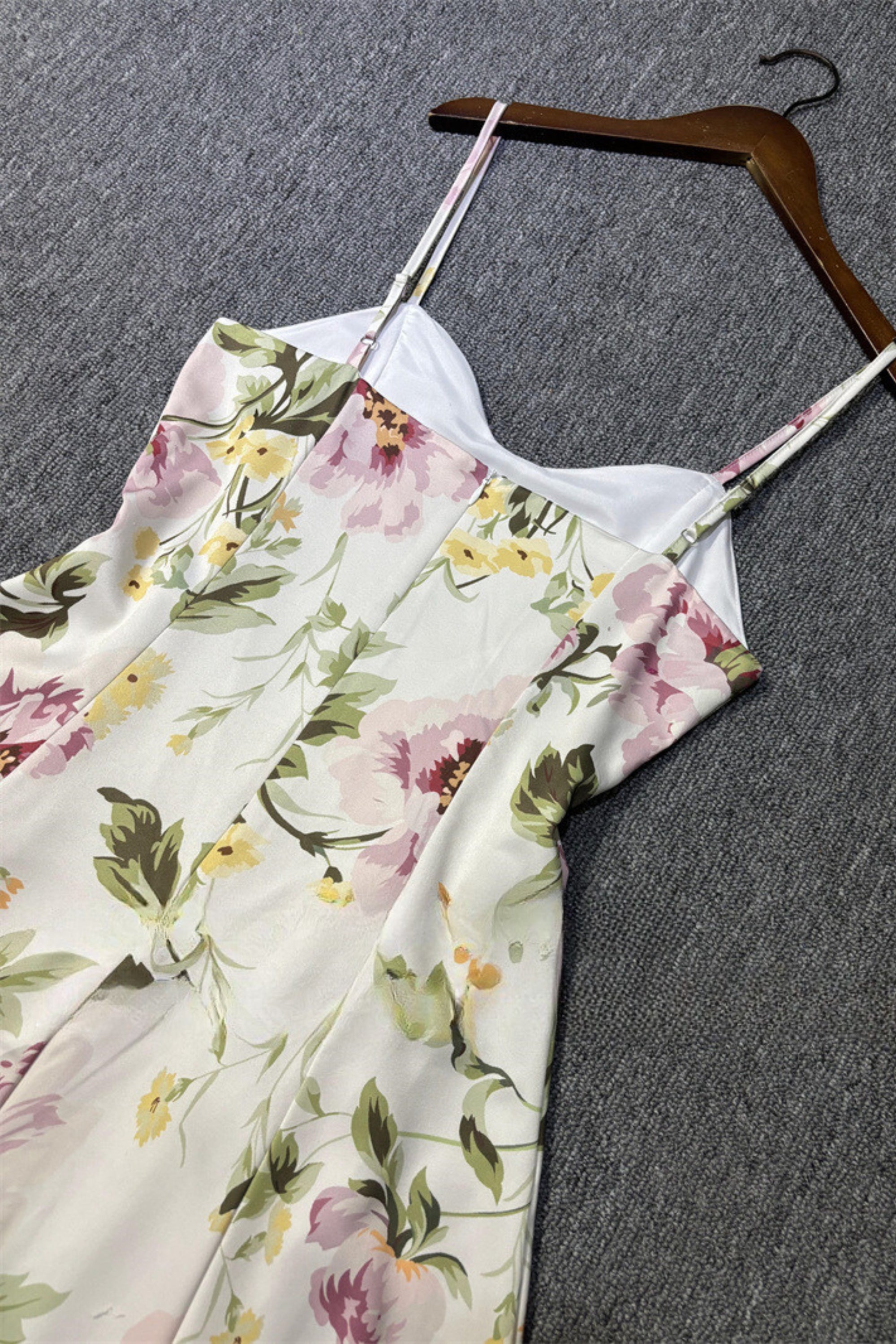 Flowering Girl Women Stain Floral Strappy Midi Dress