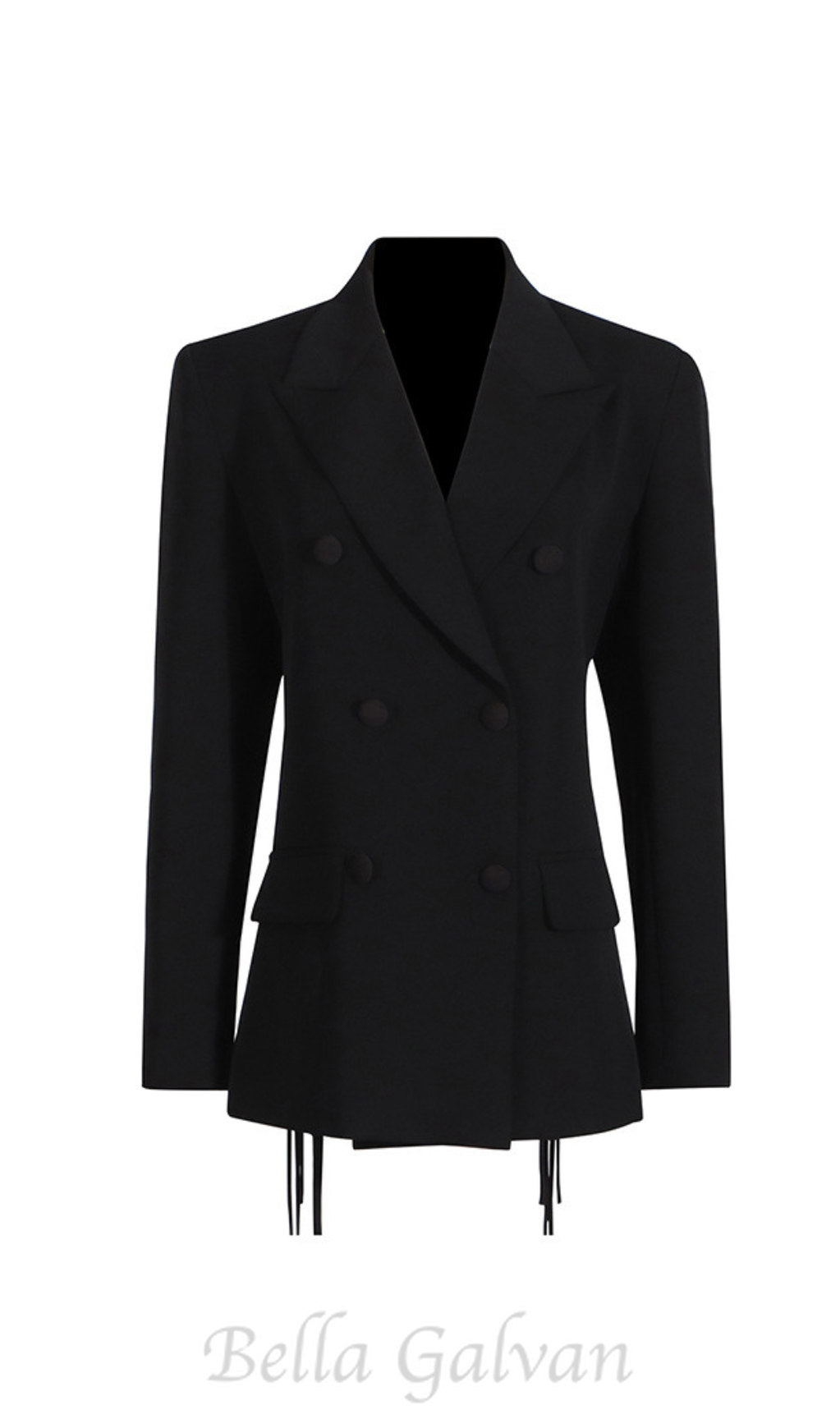Flowering Girl Women Vienna Hollow Fringe Backless Blazer in black