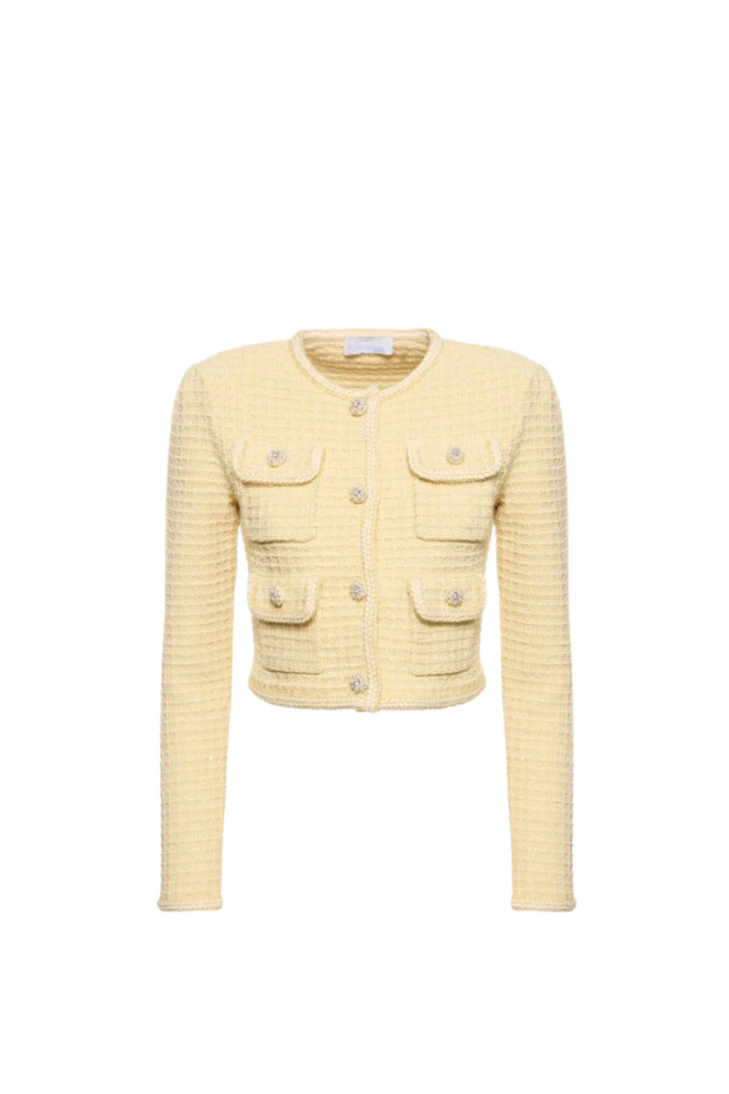 Flowering Girl Women Yellow Textured Knit Jacket