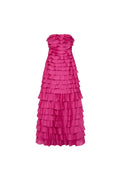 Flowering Girl Women stacey Strapless Layered Maxi Dress in pink