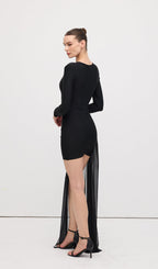 rebecca black Asymmetrical With rhinestone Embellishments Mini Dress