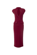 Flowering Girl Women nellie v-neck bodycon midi dress in cherry lacquer