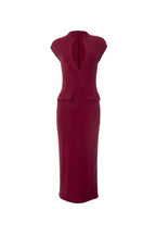 Flowering Girl Women nellie v-neck bodycon midi dress in cherry lacquer