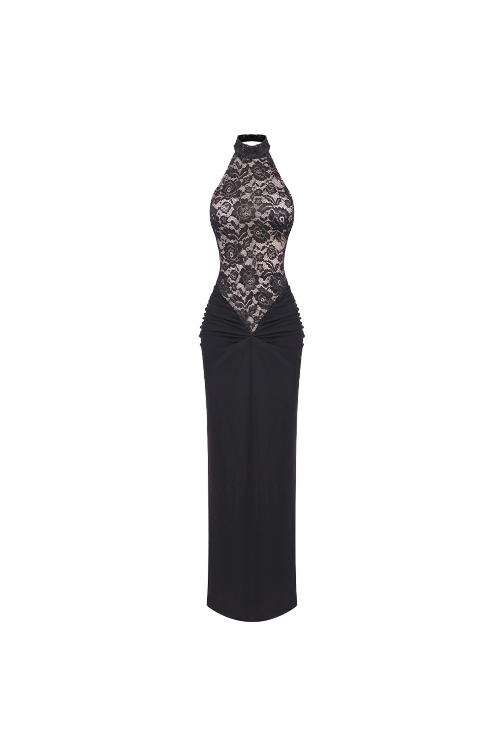 Flowering Girl Women Floral Halter Maxi Dress In Black