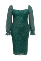 Flowering Girl Women Sequin Embellished Midi Dresses In Green