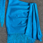 Flowering Girl Women ASYMMETRIC TASSEL BANDAGE DRESS