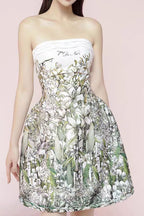 Flowering Girl Women A-Line Straight Across Neck Twisted Woven Mini Dress