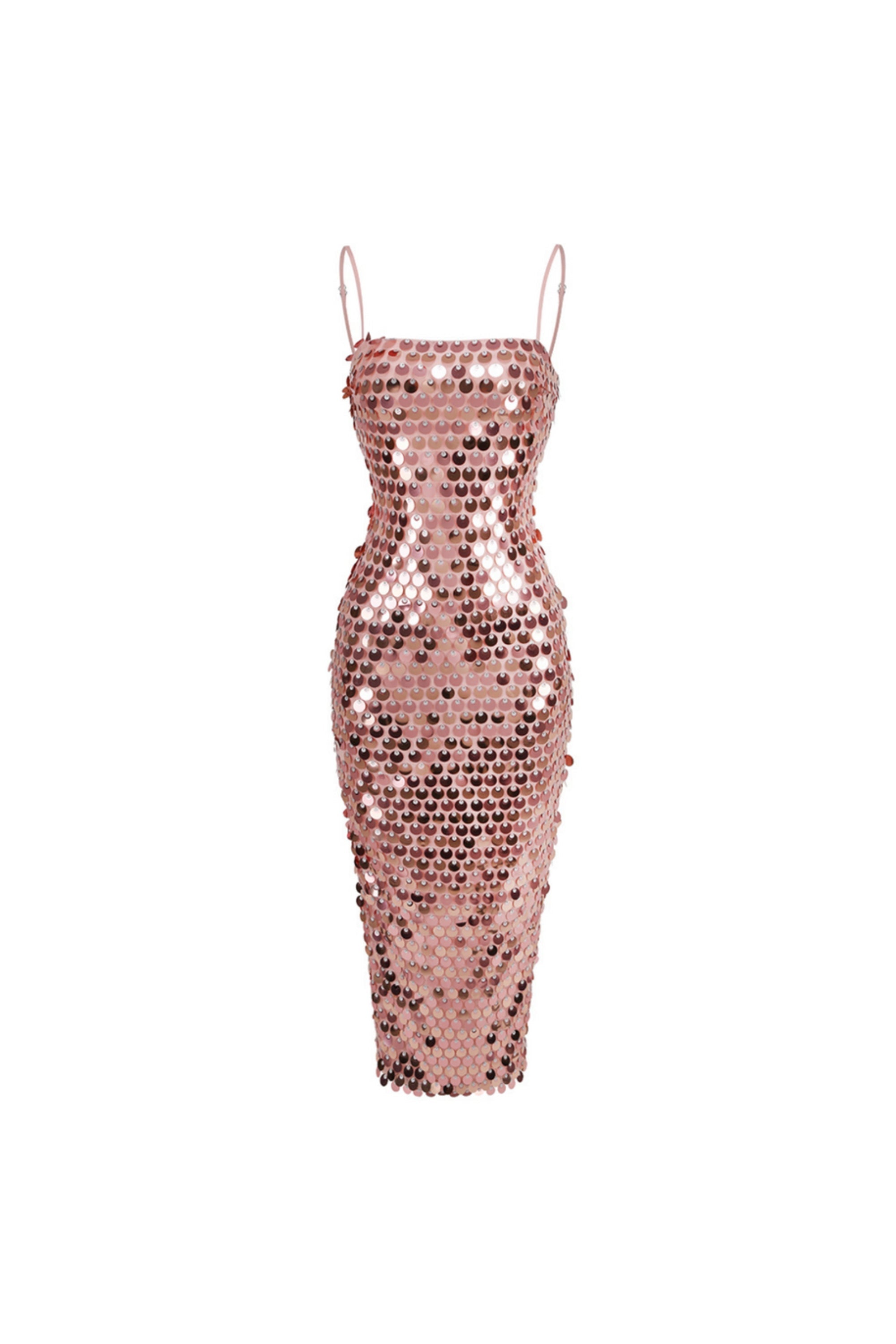 Flowering Girl Women Strap Midi Dress In Sequins