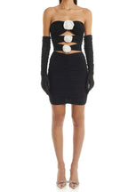 Flowering Girl Women 3D Flower Bandage Mini Dress In Black