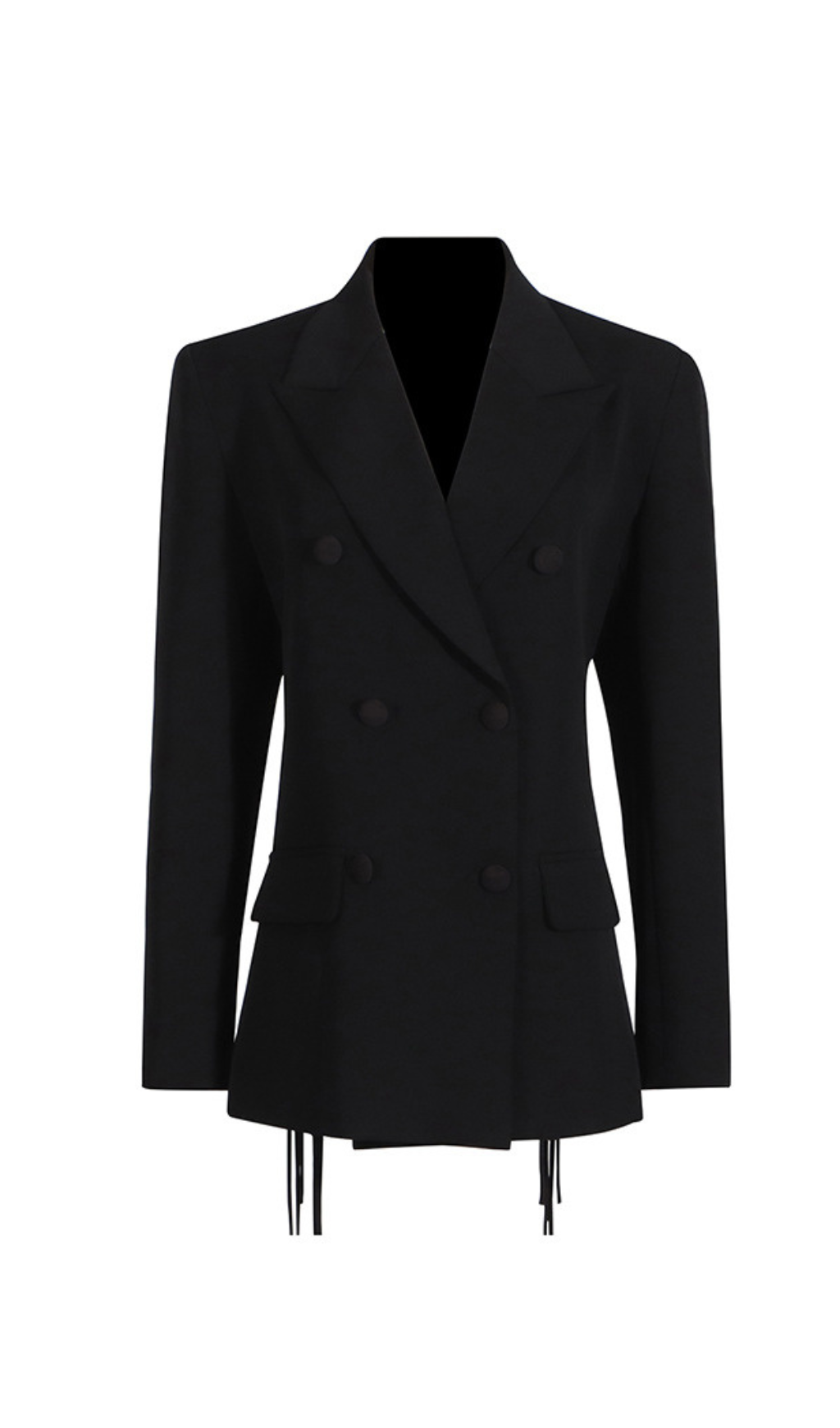 Flowering Girl Women Vienna Hollow Fringe Backless Blazer In Black