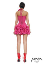 Flowering Girl Women Clegg Pink Corset Flower Two-Piece Set