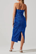 Flowering Girl Women Reine Plisse Strapless Midi Dress