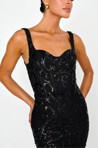 Flowering Girl Women Kaden Sequin Embellished Mini Dress Black
