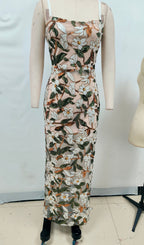 Flowering Girl Women Carsen Strappy Flower Embroidery Maxi Dress