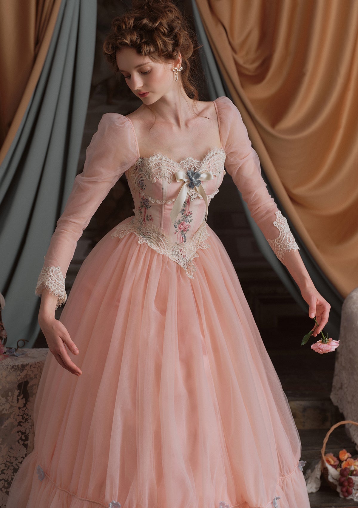 Flowering Girl Women Annalise Long Sleeve Corset Dress