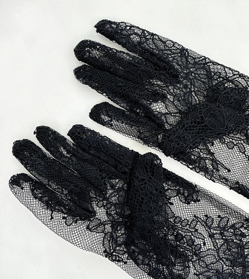 Flowering Girl Women Pom Lace Handmade Long Gloves