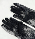 Flowering Girl Women Pom Lace Handmade Long Gloves