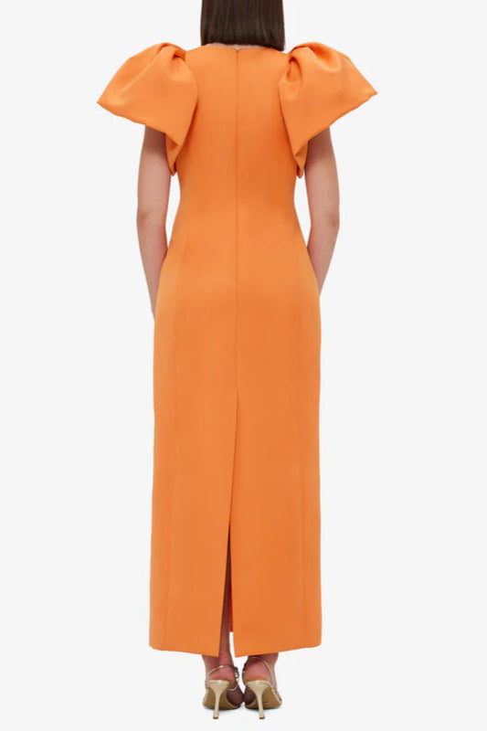 Flowering Girl Women Edwina Embellished Maxi Dress Hydrangea Print In Tangerine