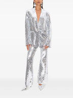 Flowering Girl Women sequin-embellished trousers blazer set in silver