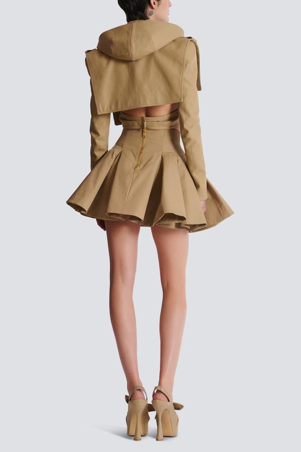 Flowering Girl Women Flared Pleated Grain De Poudre Skirt