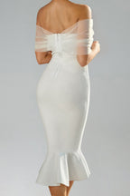 Flowering Girl Women Sophie Off Shoulder Bandage Fish Tail Midi Dress